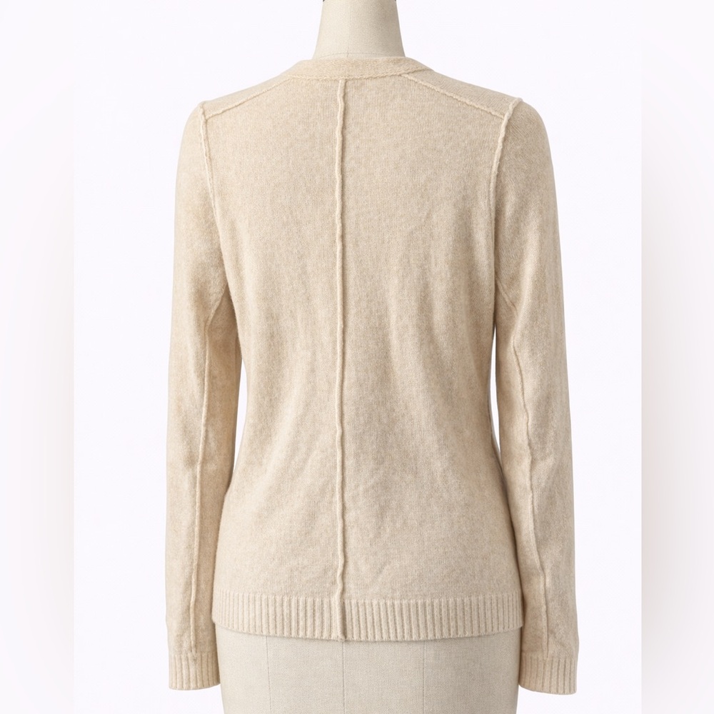 Aqua Cream Oatmeal Women's Cashmere Cardigan XS - Picture 6 of 10